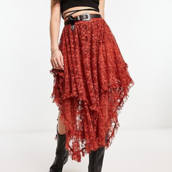 ISO Free People French Courtship Half Slip Skirt Sundown Rust Size XS or S - Picture 1 of 4